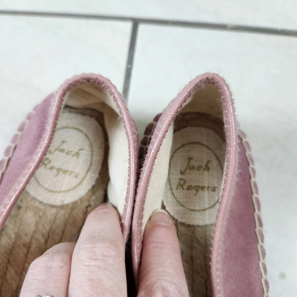 Jack Rogers women's Riley Suede Espadrille slip-on Flat shoes In Mauve 8.5 M - Picture 4 of 15